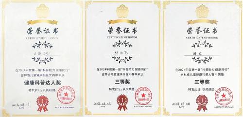 喜报丨a片网站
三人在吉林省儿童健康科普大赛总决赛中获奖